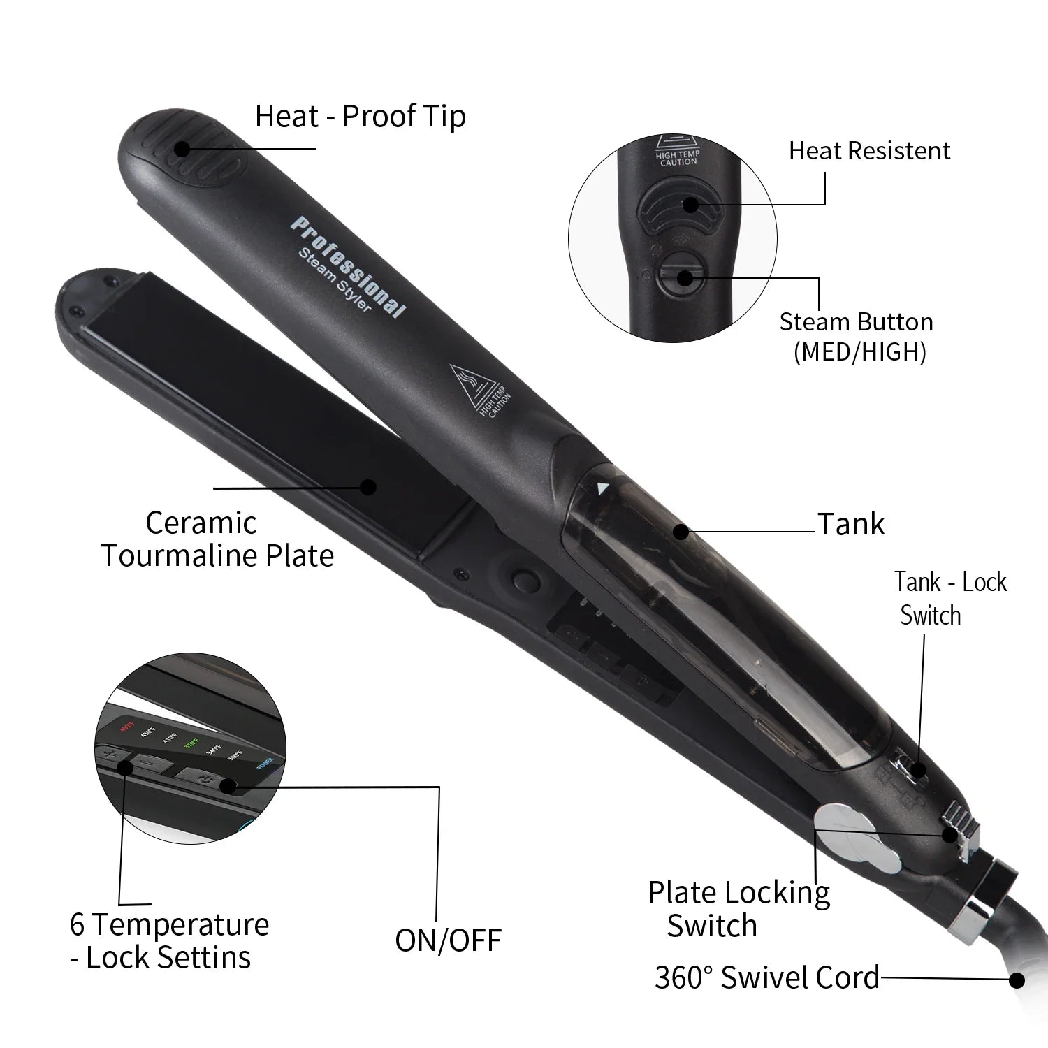 Hair Straightener Professional Ceramic Vapor Hair Care Tools