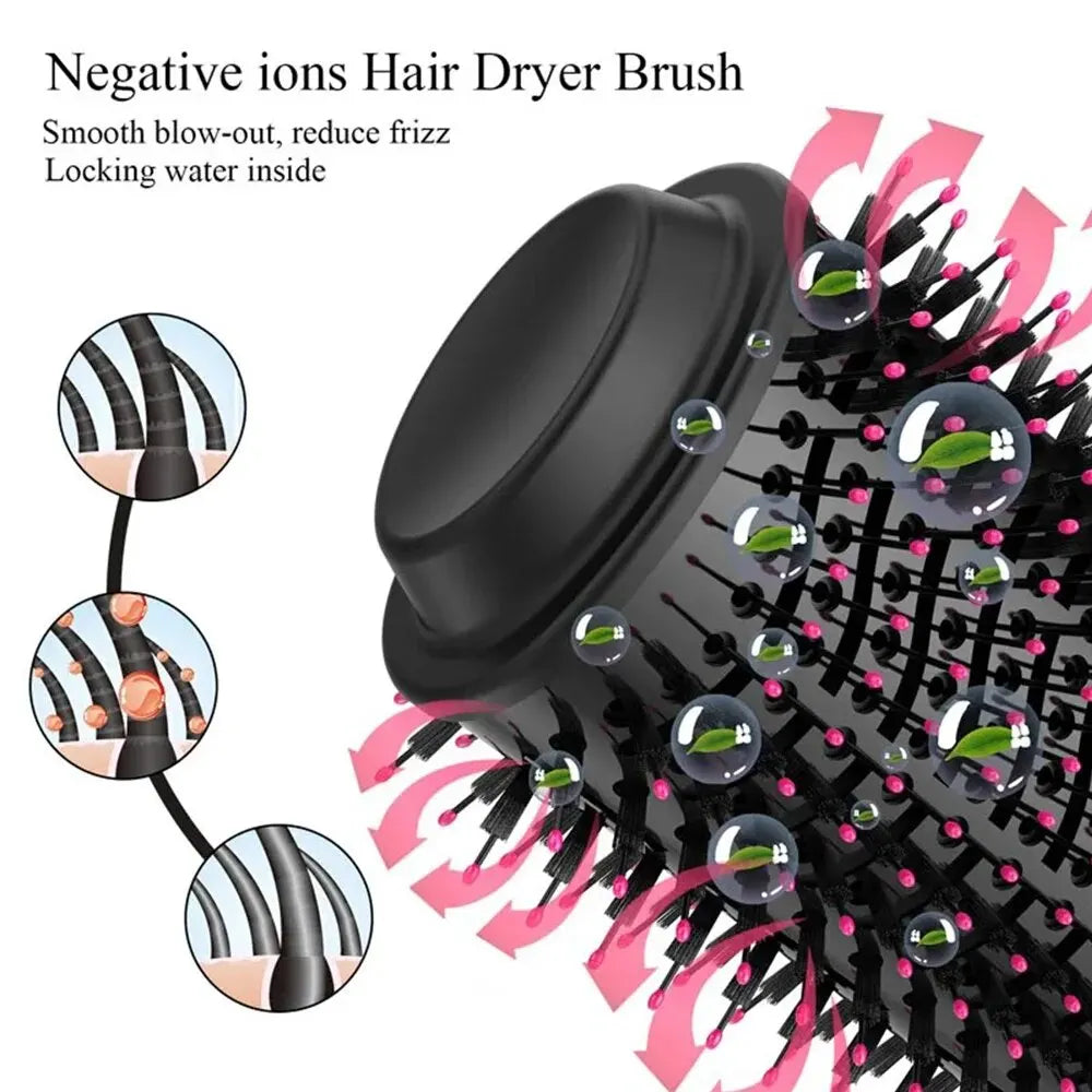 Electric Straight Curly Hot Air Brush Comb For Women Heating Hair Straightening Brush