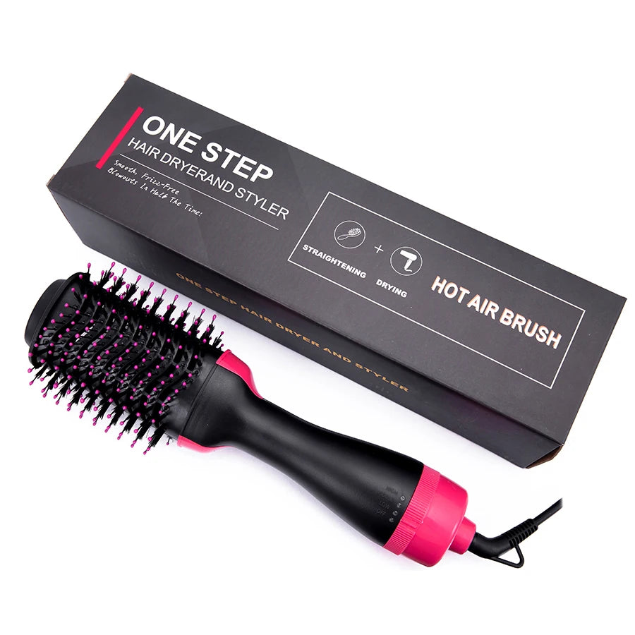 One Step Hot Air Brush Salon Professional Hair Dryer & Volumizer Hot Air Brush Negative Ion Generator Hair Straightener Curler