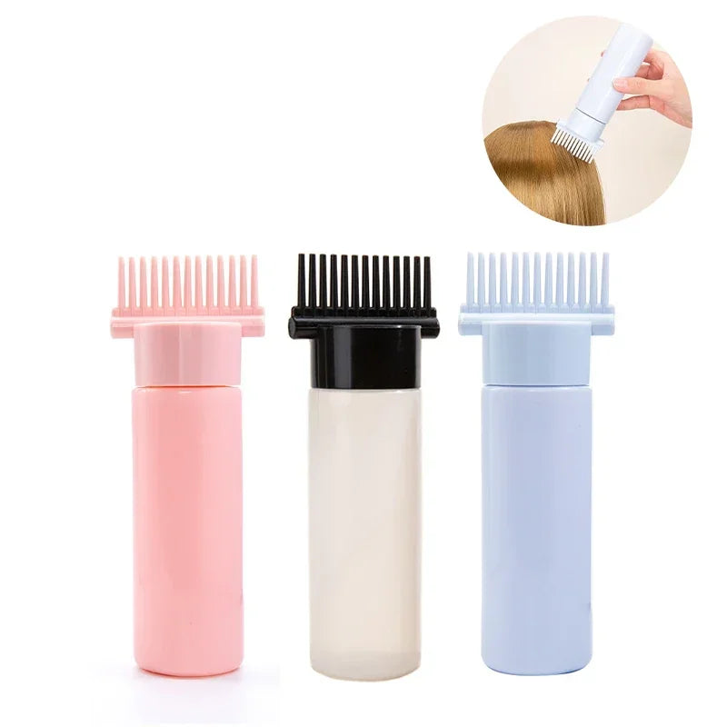 120ML Refillable Bottle For Hair Dye Shampoo Plastic Applicator Comb Dispensing Salon Oil Hair Coloring Hairdress Styling Tool