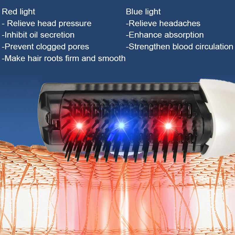 Vibration Laser Hair Regrowth Comb Head Scalp Massager Anti Hair Loss Hairbrush Infrared Loss Treatment Products