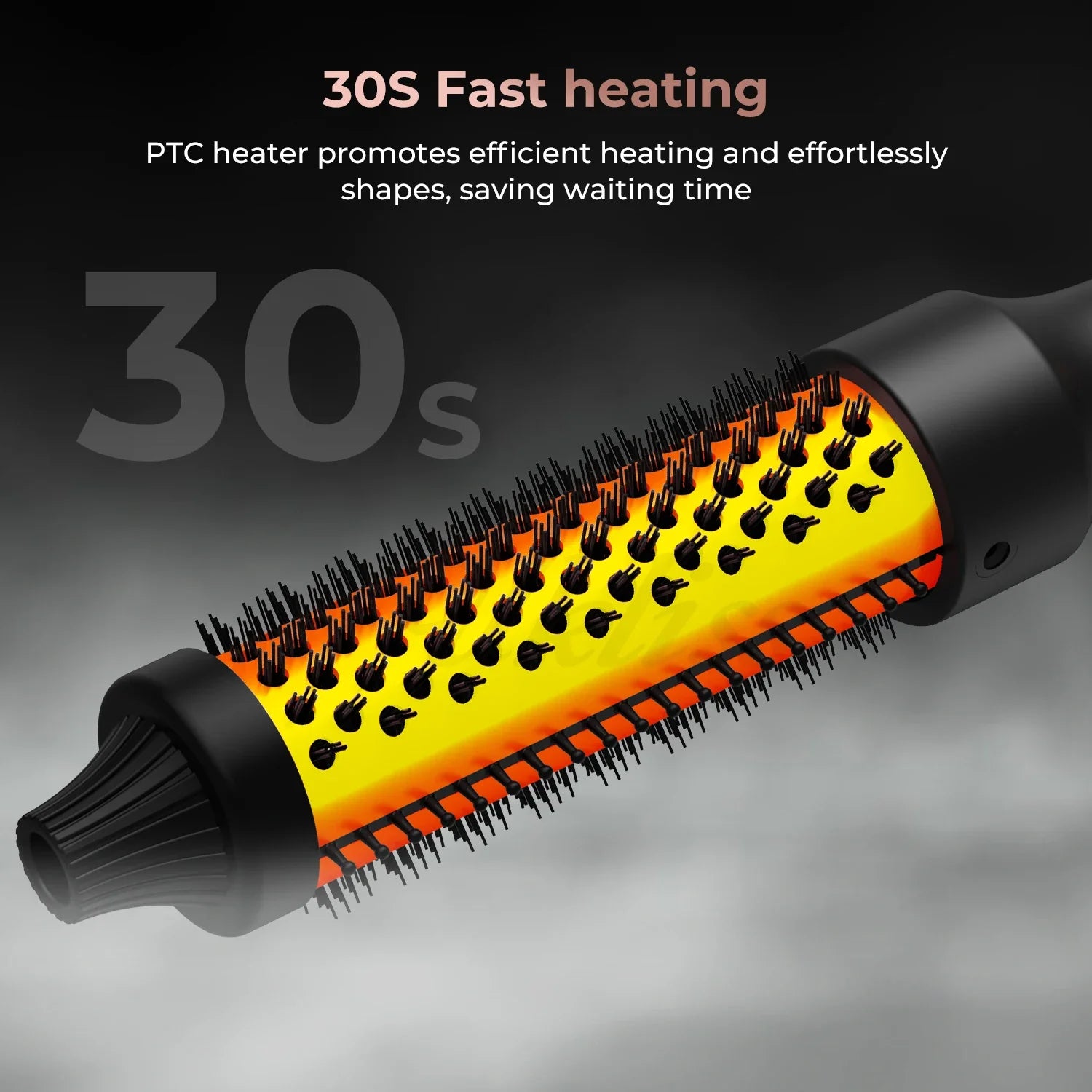 Round Hair Curler Thermal Brush Roller Heated Curling Comb