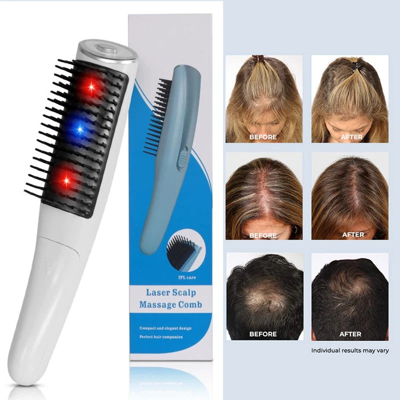 Vibration Laser Hair Regrowth Comb Head Scalp Massager Anti Hair Loss Hairbrush Infrared Loss Treatment Products