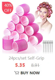 Hair Roller No Harm To Hair Magic Curler Natural Curling No Heat Hair Bangs Volume Self-adhesive Hook & Loop DIY Styling Tools