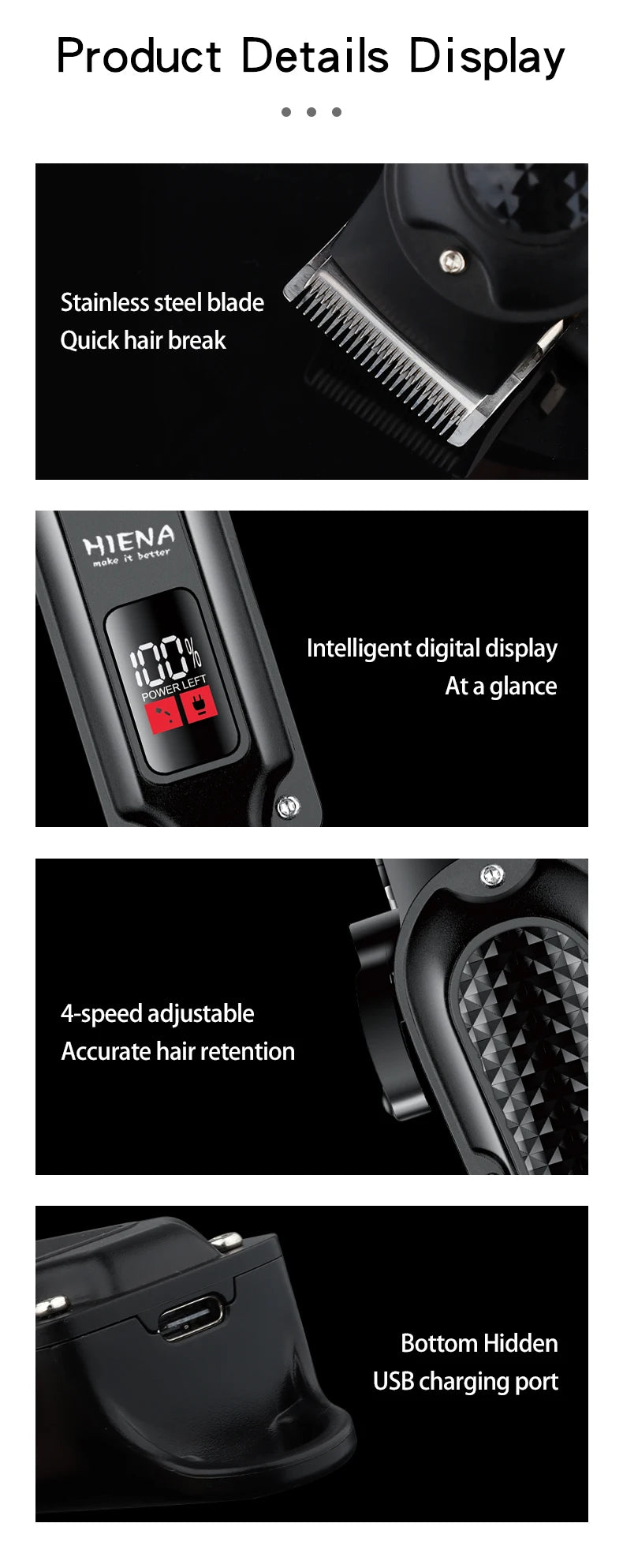 HIENA professional Hair Clipper for Barber shop HYN-212 Electri Hair Trimmers cutting machine men's clippers Shaver appliance