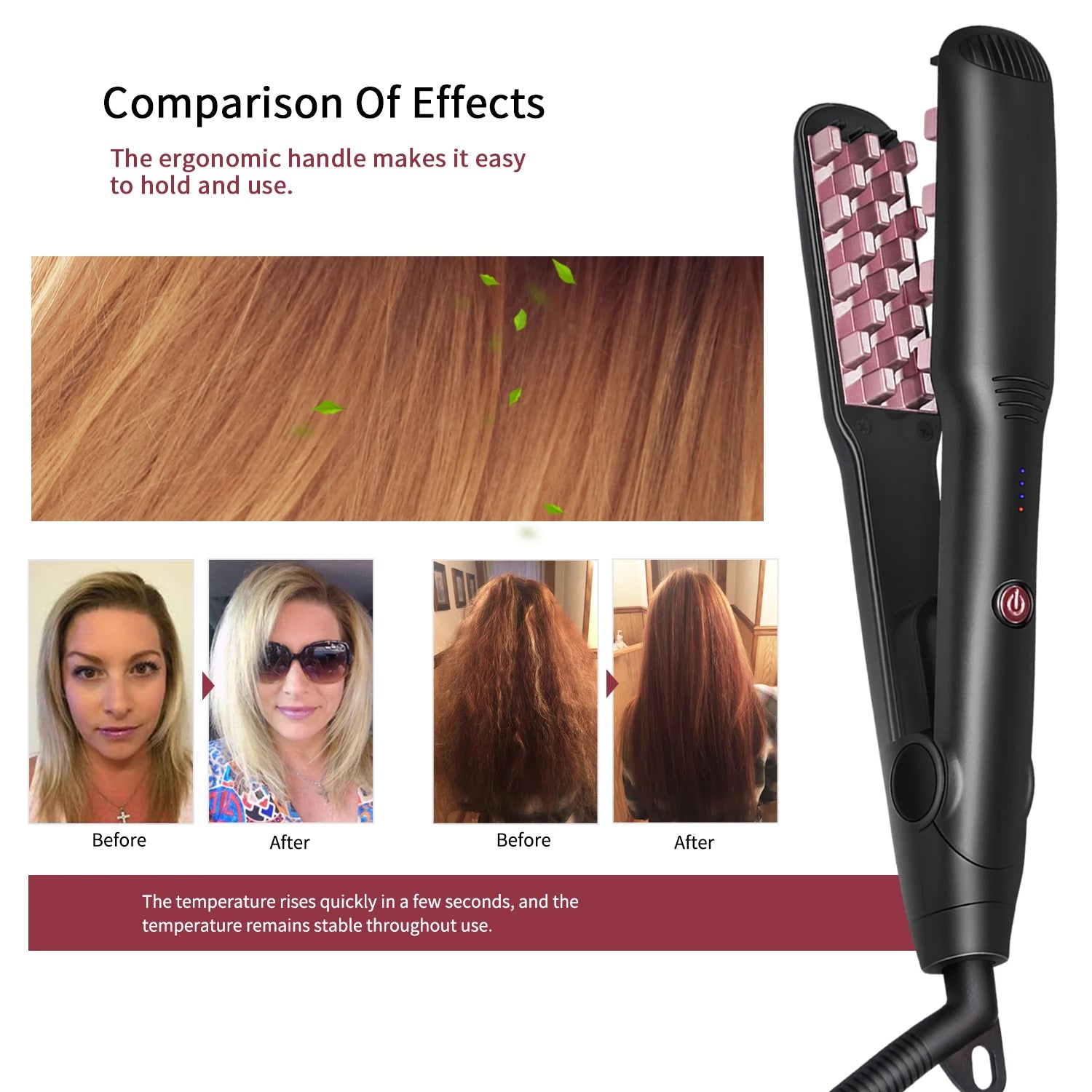 Professional Hair Crimper Wave Corn Iron Hot Curling Corrugated Automatic Curler Electric Styler Appliances Curlers For Women