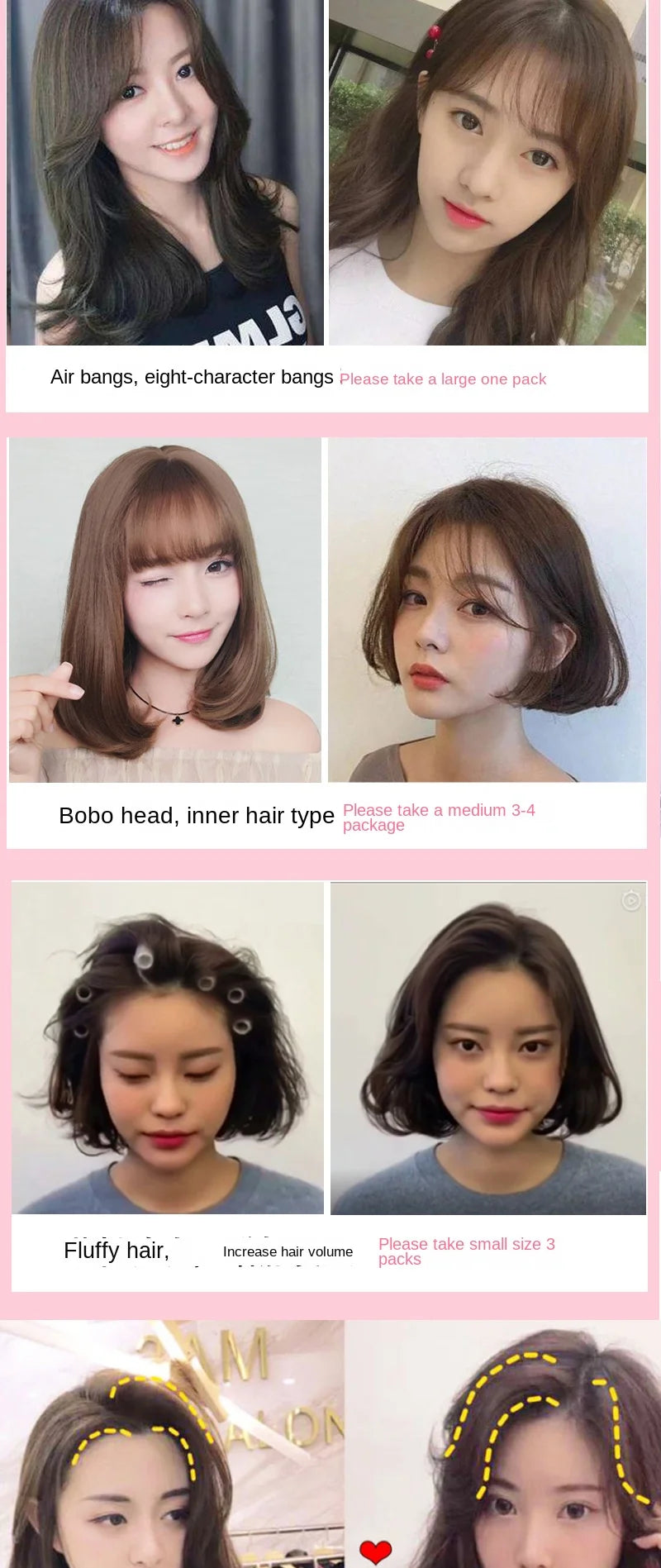 S/M/L Lazy Hair Rollers Hair Curlers Air Bangs Curling Rollers Plastic Self-adhesive Hair Curling Hairdressing Styling DIY Tool