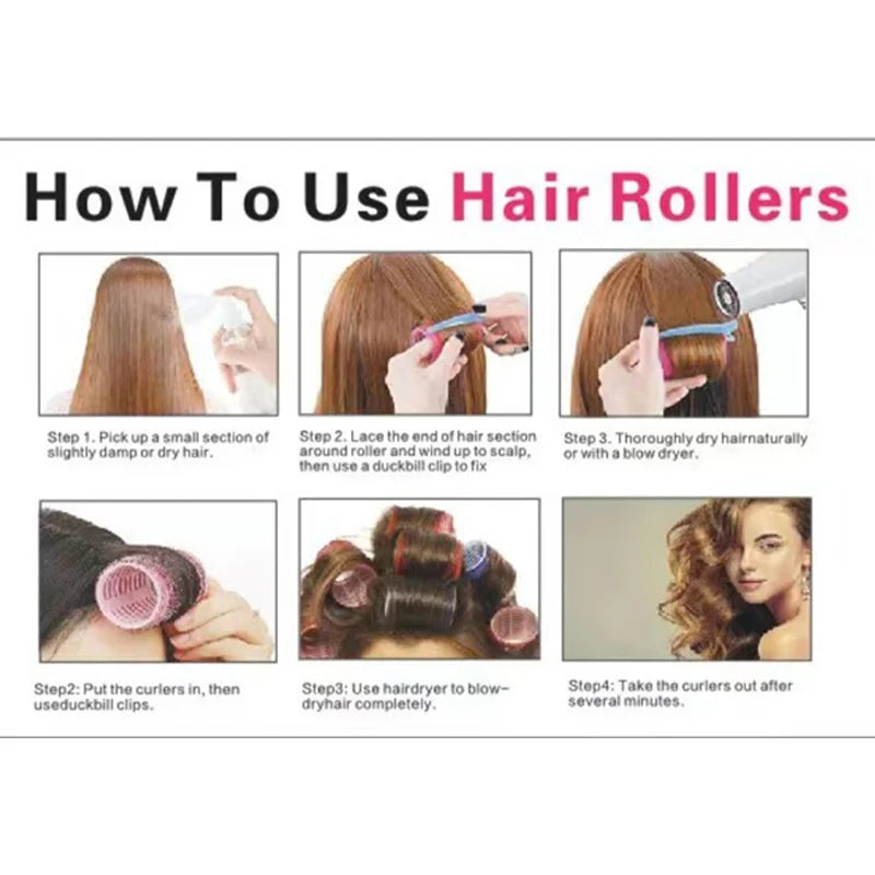 Hair Roller No Harm To Hair Magic Curler Natural Curling No Heat Hair Bangs Volume Self-adhesive Hook & Loop DIY Styling Tools