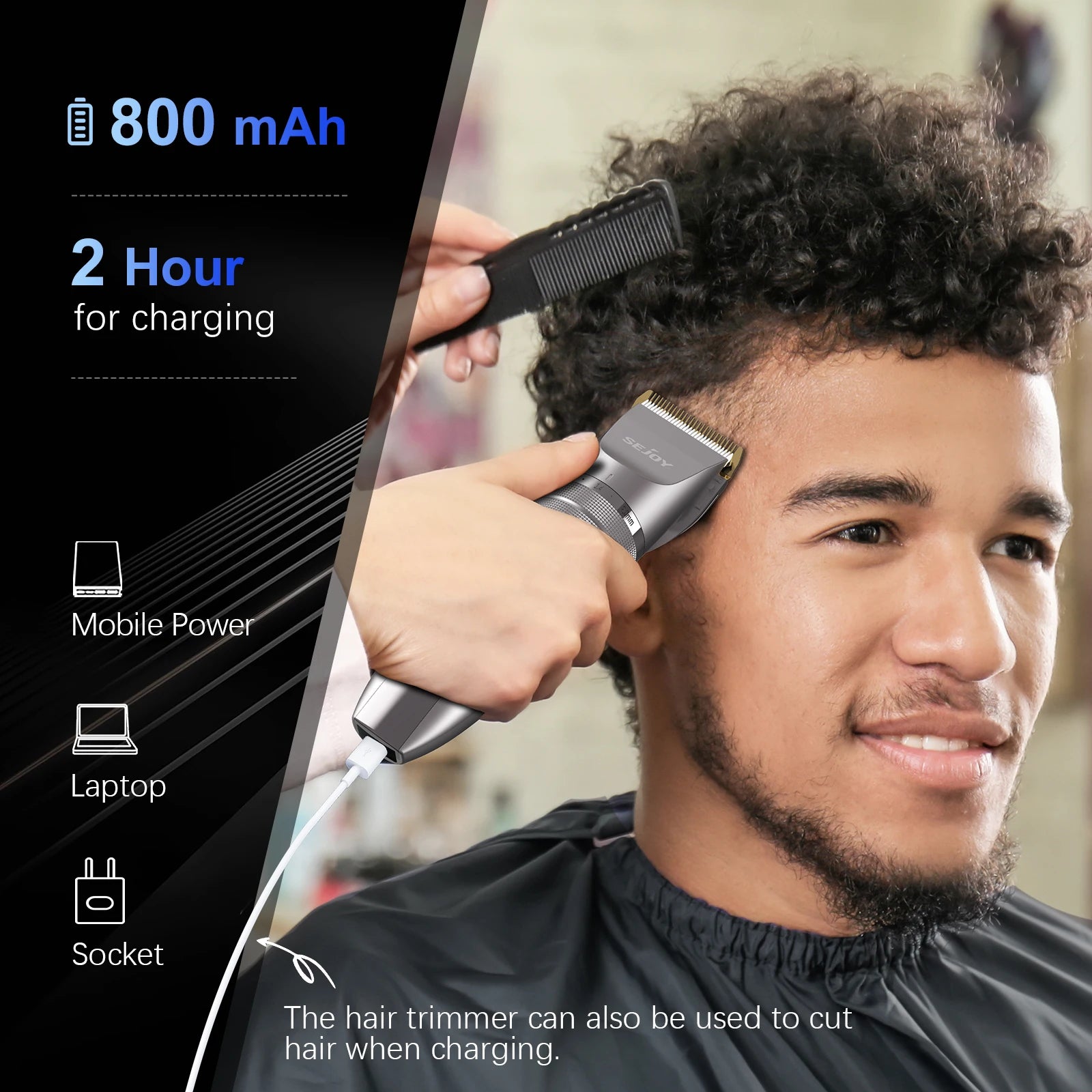 Electric Hair Cutting Machine 5-gear Adjustable Precision Professional Hair Clipper For Men Adults Kids Cordless Hair Trimmers