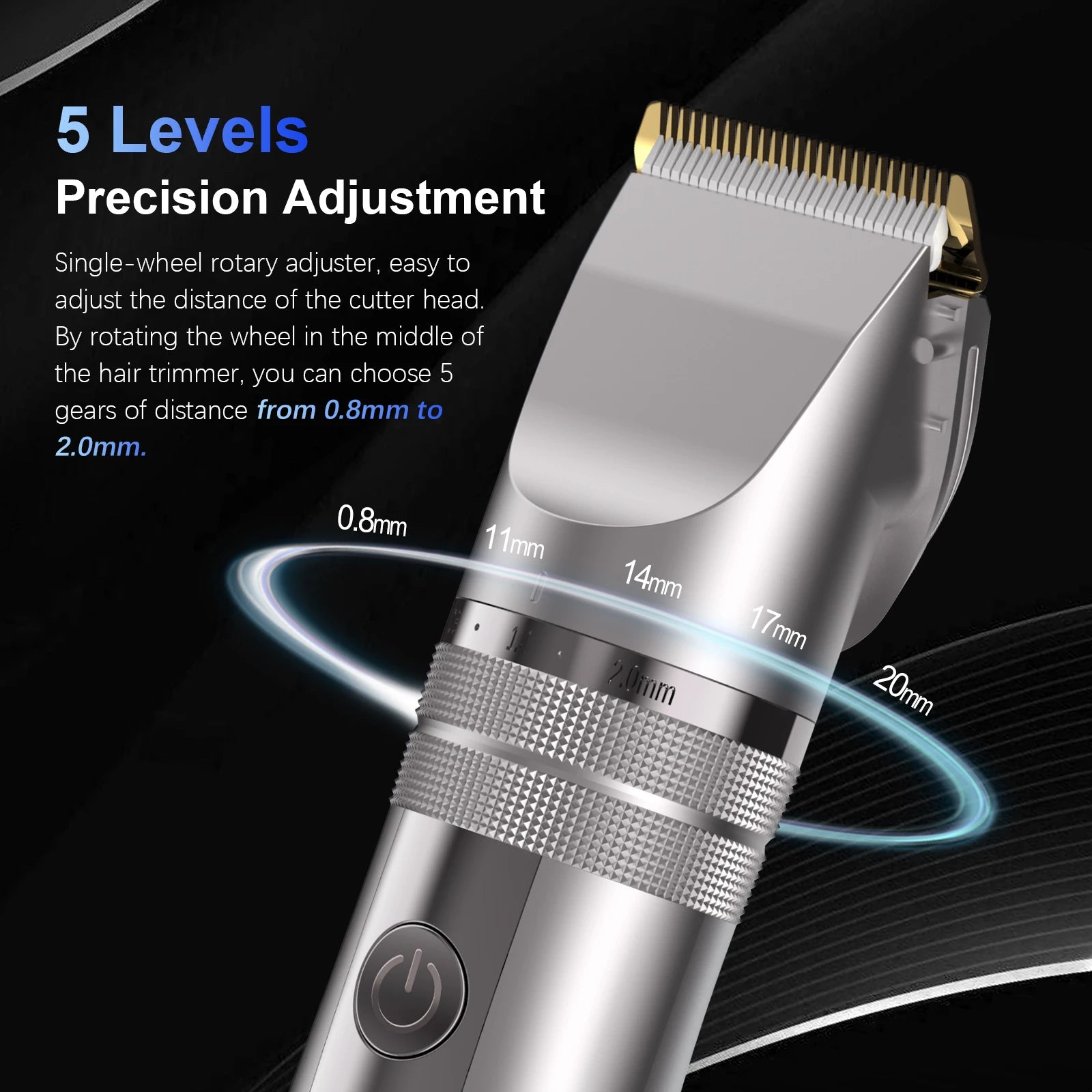 Electric Hair Cutting Machine 5-gear Adjustable Precision Professional Hair Clipper For Men Adults Kids Cordless Hair Trimmers